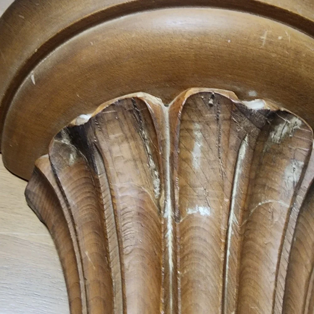 Carved Wood Wall Shelf Fluted Display Corbel End  Heavy Duty Solid Wood